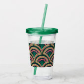 schelpvormig groen patroon acryl drinkbeker (Achterkant)