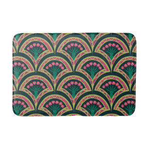 schelpvormig groen patroon badmat