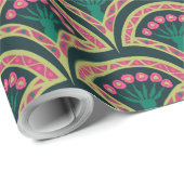 schelpvormig groen patroon cadeaupapier (Rol Hoek)