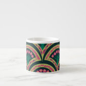 schelpvormig groen patroon espresso kop (Voorkant)