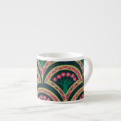 schelpvormig groen patroon espresso kop (Voorkant rechts)