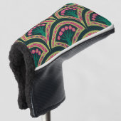 schelpvormig groen patroon golfheadcover (3/4 voorkant)