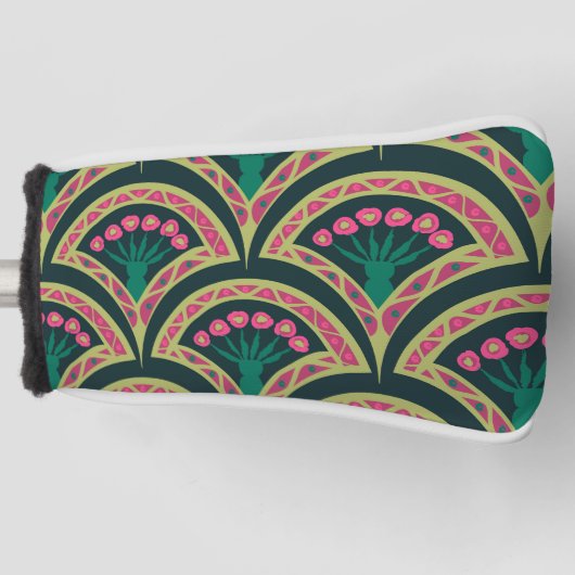 schelpvormig groen patroon golfheadcover (Voorkant)