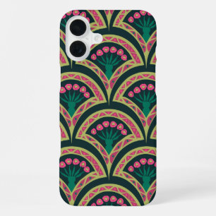 schelpvormig groen patroon iPhone 16 plus hoesje