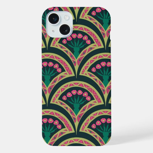 schelpvormig groen patroon iPhone hoesje (Achterkant)