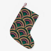 schelpvormig groen patroon kleine kerstsok (Voorkant (Hangend))