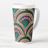 schelpvormig groen patroon latte mok (Rechterhoek)