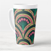 schelpvormig groen patroon latte mok (Linkerhoek)