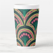 schelpvormig groen patroon latte mok (Voorkant)