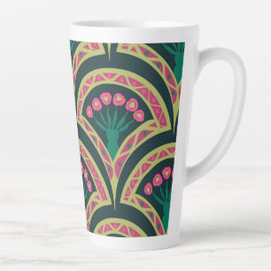 schelpvormig groen patroon latte mok