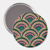 schelpvormig groen patroon magneet (Voorkant / Achterkant)
