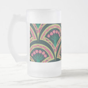 schelpvormig groen patroon matglas bierpul