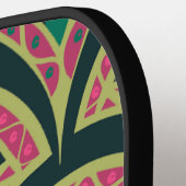 schelpvormig groen patroon pickleball paddle (Links Detail)