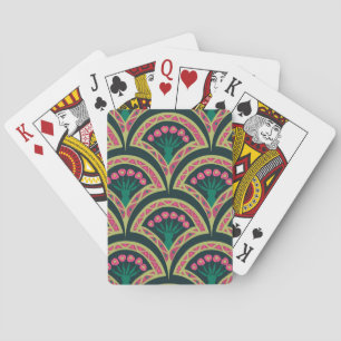 schelpvormig groen patroon pokerkaarten