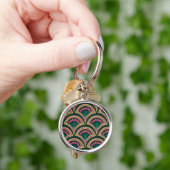 schelpvormig groen patroon sleutelhanger (Hand)