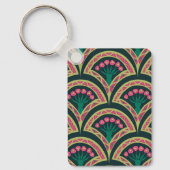 schelpvormig groen patroon sleutelhanger (Voorkant)