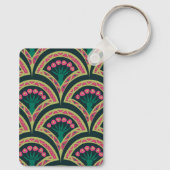 schelpvormig groen patroon sleutelhanger (Achterkant)