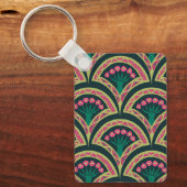 schelpvormig groen patroon sleutelhanger (Voorkant)