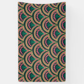 schelpvormig groen patroon spandoek (Verticaal)