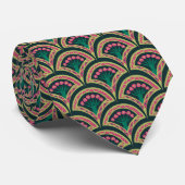schelpvormig groen patroon stropdas (Opgerold)