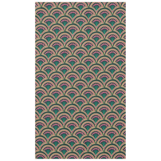 schelpvormig groen patroon tafelkleed (Voorkant)