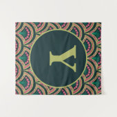 schelpvormig groen patroon wandkleed (Voorkant (horizontaal))
