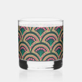 schelpvormig groen patroon whisky glas (Links)