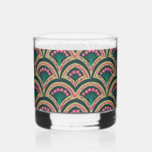 schelpvormig groen patroon whisky glas (Rechts)