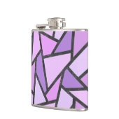 Scheluwen van lila gekleurd glas heupfles (Links)