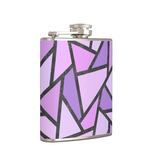 Scheluwen van lila gekleurd glas heupfles (Rechts)