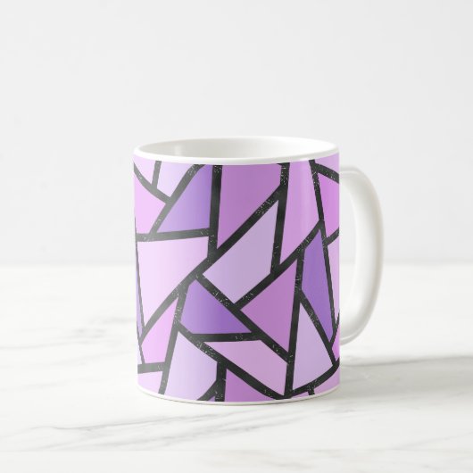 Scheluwen van lila gekleurd glas koffiemok (Voorkant rechts)