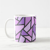 Scheluwen van lila gekleurd glas koffiemok (Links)