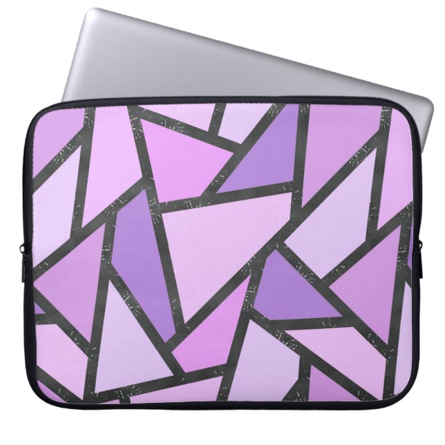 Scheluwen van lila gekleurd glas laptop sleeve (Voorkant)