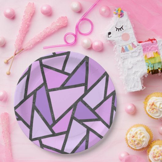 Scheluwen van lila gekleurd glas papieren bordje (Feest)