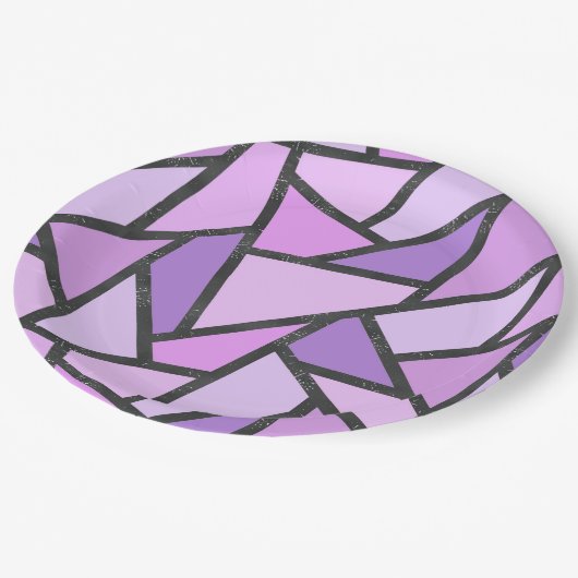 Scheluwen van lila gekleurd glas papieren bordje (Gekanteld)