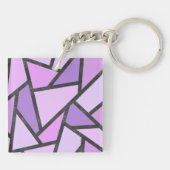 Scheluwen van lila gekleurd glas sleutelhanger (Achterkant)