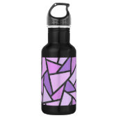 Scheluwen van lila gekleurd glas waterfles  (Voorkant)