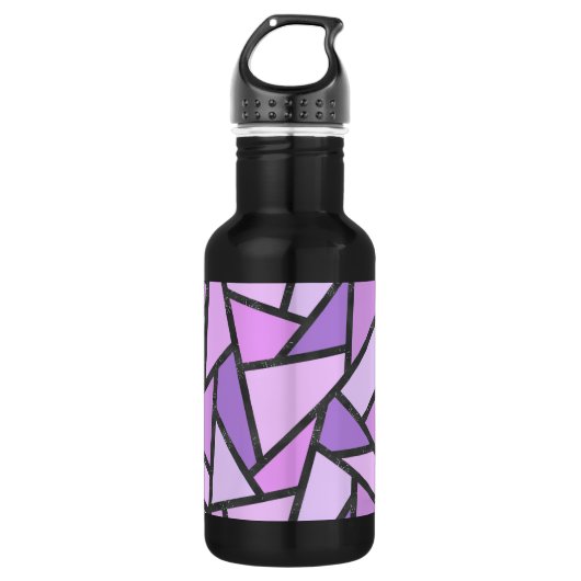 Scheluwen van lila gekleurd glas waterfles (Voorkant)