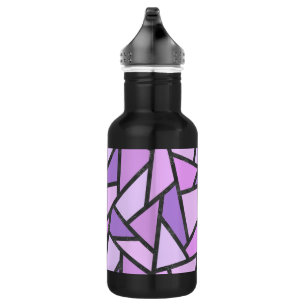Scheluwen van lila gekleurd glas waterfles