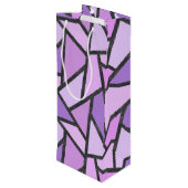 Scheluwen van lila gekleurd glas wijn cadeautas (Achterkant Gekanteld)