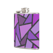 Scheluwen van paars gekleurd glas heupfles (Links)