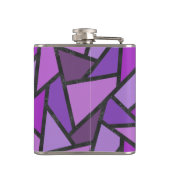 Scheluwen van paars gekleurd glas heupfles (Achterkant)
