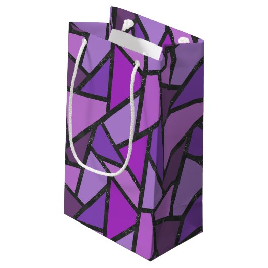 Scheluwen van paars gekleurd glas klein cadeauzakje (Achterkant Gekanteld)