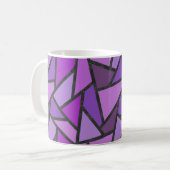 Scheluwen van paars gekleurd glas koffiemok (Voorkant links)