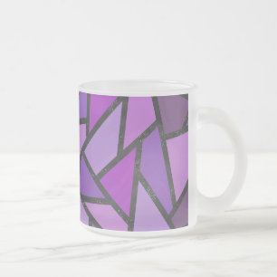 Scheluwen van paars gekleurd glas matglas koffiemok