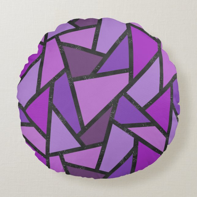 Scheluwen van paars gekleurd glas rond kussen (Voorkant)