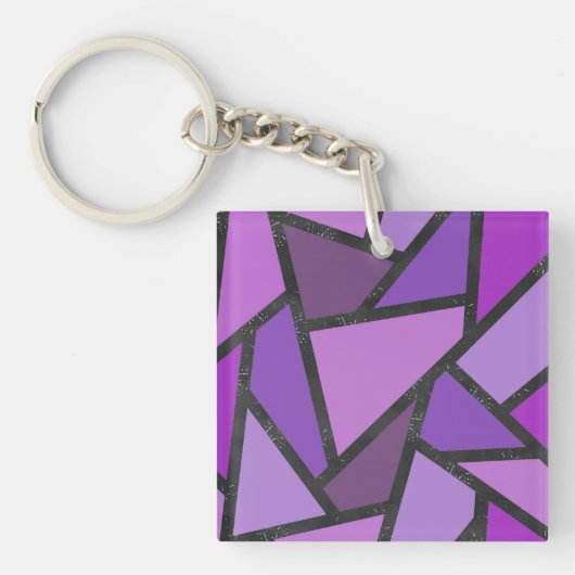 Scheluwen van paars gekleurd glas sleutelhanger (Voorkant)
