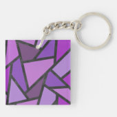 Scheluwen van paars gekleurd glas sleutelhanger (Achterkant)