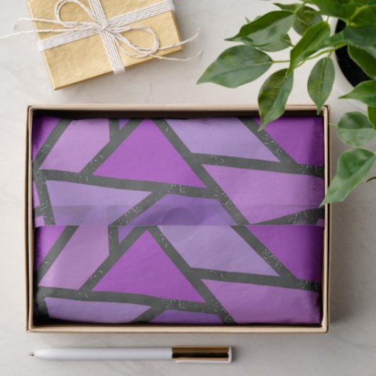 Scheluwen van paars gekleurd glas tissuepapier (Geschenk)