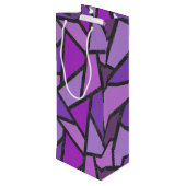 Scheluwen van paars gekleurd glas wijn cadeautas (Achterkant Gekanteld)